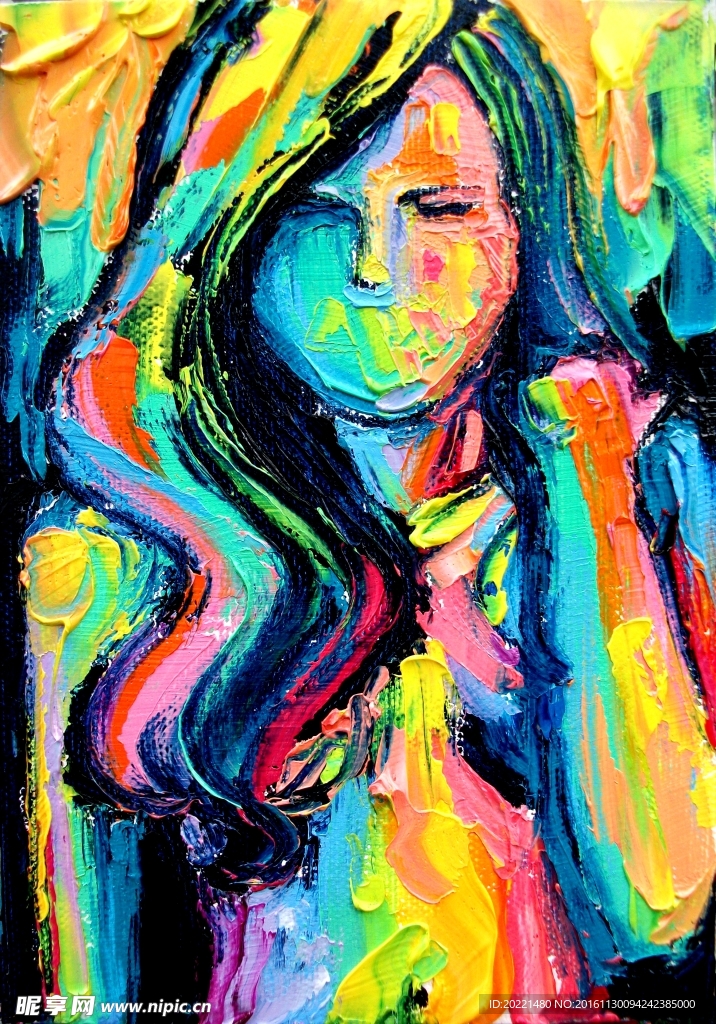油画 装饰画 无框画 美女