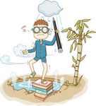 卡通人物读书素材
