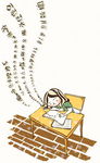 卡通读书人物素材