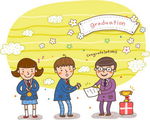 卡通学校小学生素材