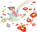 美女鸽子花朵素材