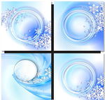 蓝色炫光雪花光晕曲线