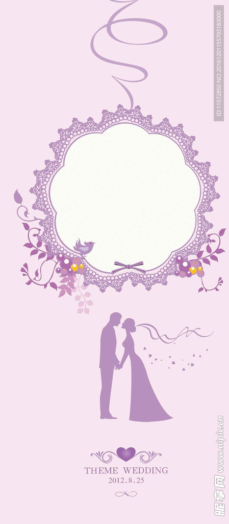 紫色婚礼耳板