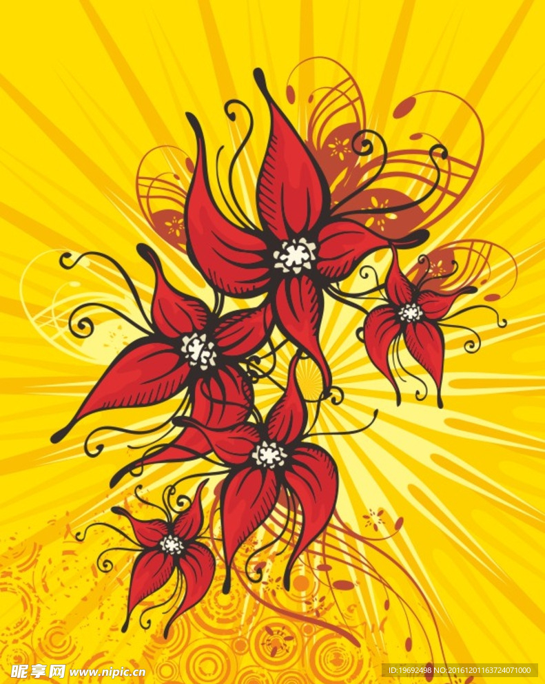 插画矢量图 花纹素材
