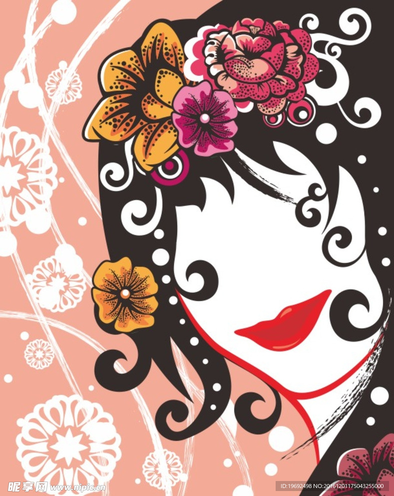 插画矢量图 花纹素材