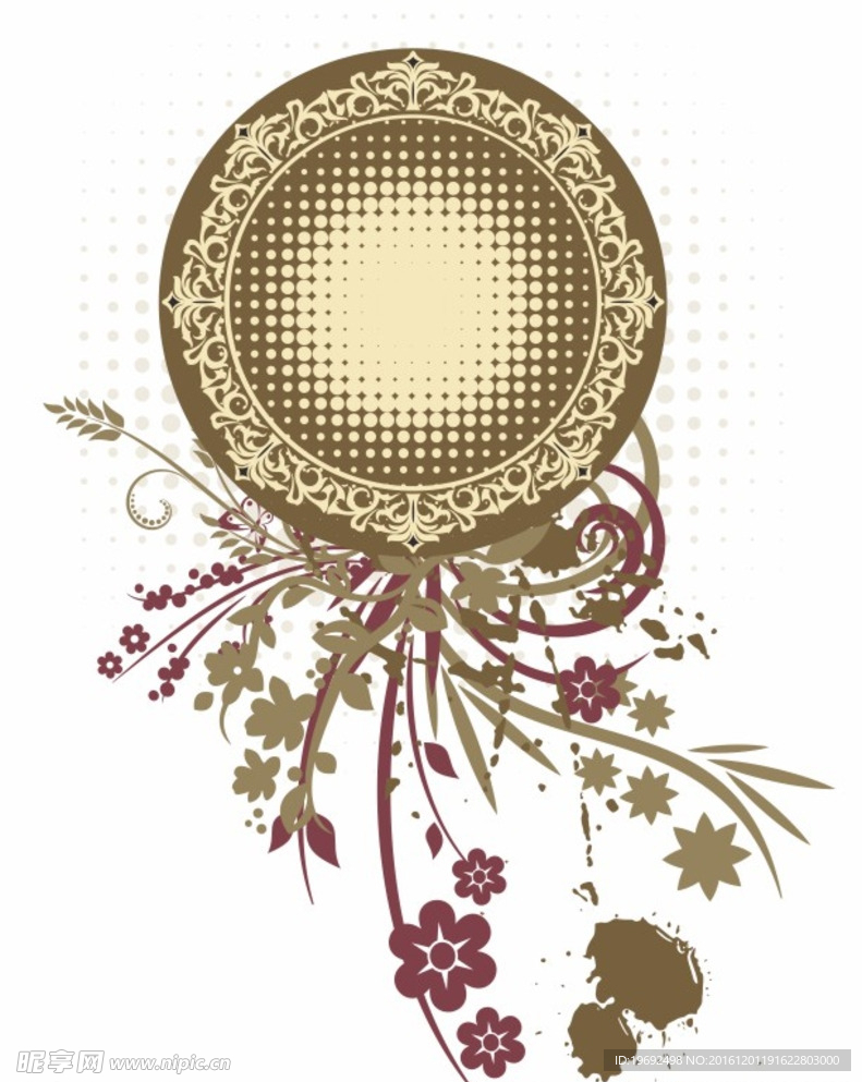 插画矢量图 花纹素材