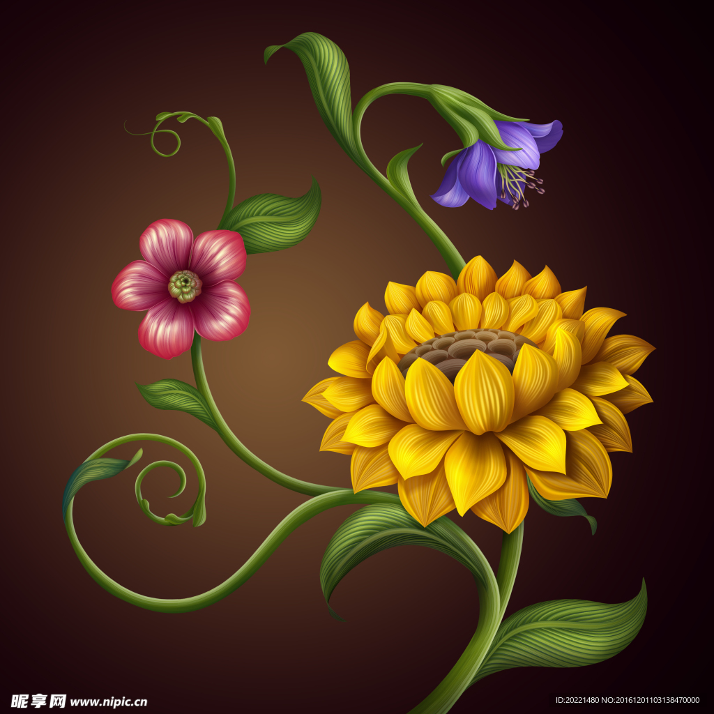 彩绘花卉