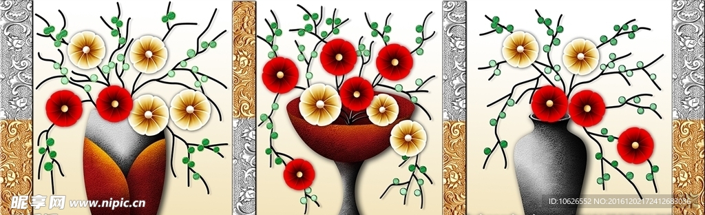 小花无框画