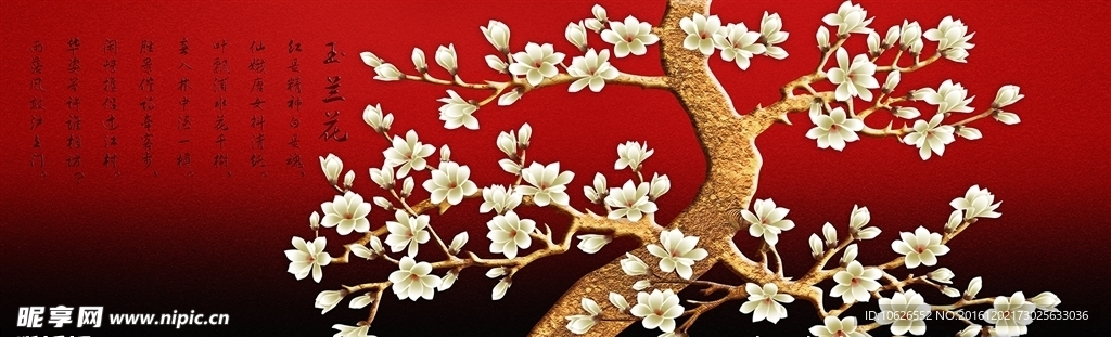 手绘玉兰花