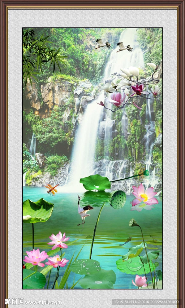 荷花山水风景