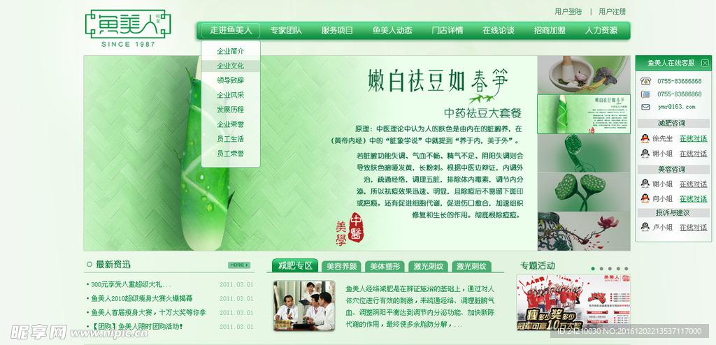 美容养生网站模版