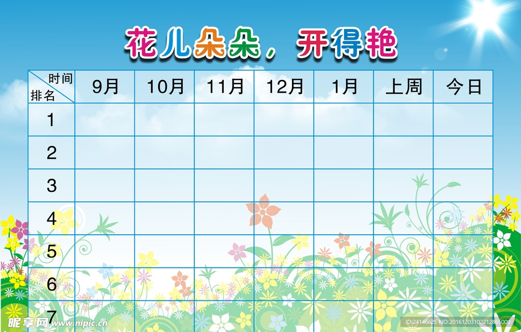 花儿朵朵展板