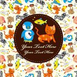 卡通小狗小猫背景底纹