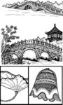 线描中国古建筑