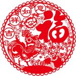 福  窗花 鸡年 吉祥如意