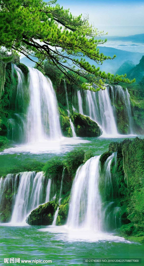 山水风景玄关背景