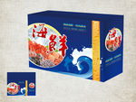 海鲜礼品盒包装平面展开图