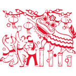 过新年绿色剪纸