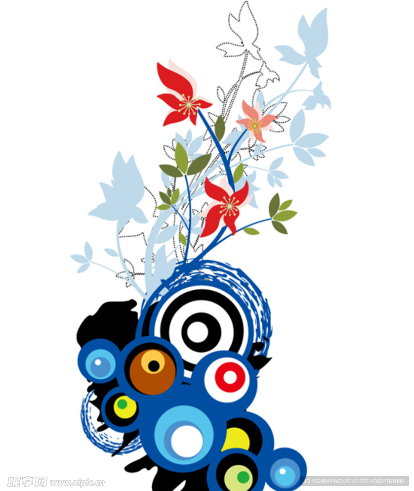 潮流花纹元素