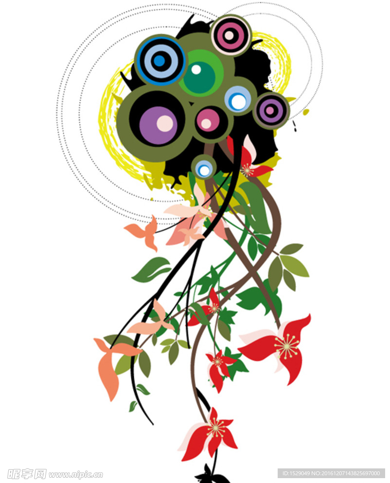 潮流花纹元素