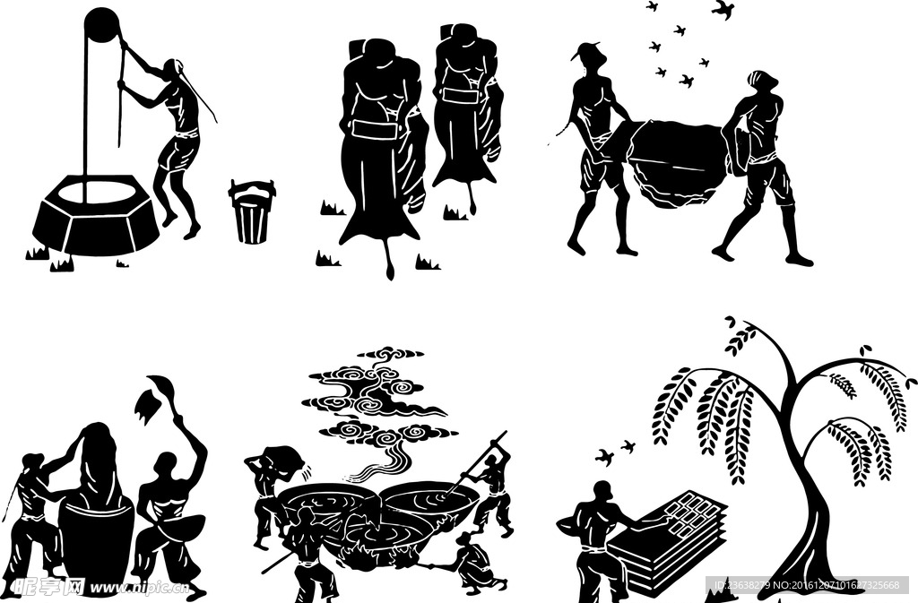 阿胶 熬胶 作坟 古典 花纹