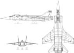 俄高空高速截击机米格31三视图