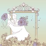 卡通花纹婚礼相框素材