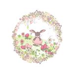 温馨花朵小兔素材