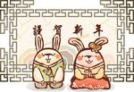卡通古典小兔素材