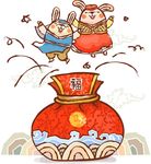 卡通钱袋小兔素材
