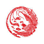 凤凰剪纸免抠素材