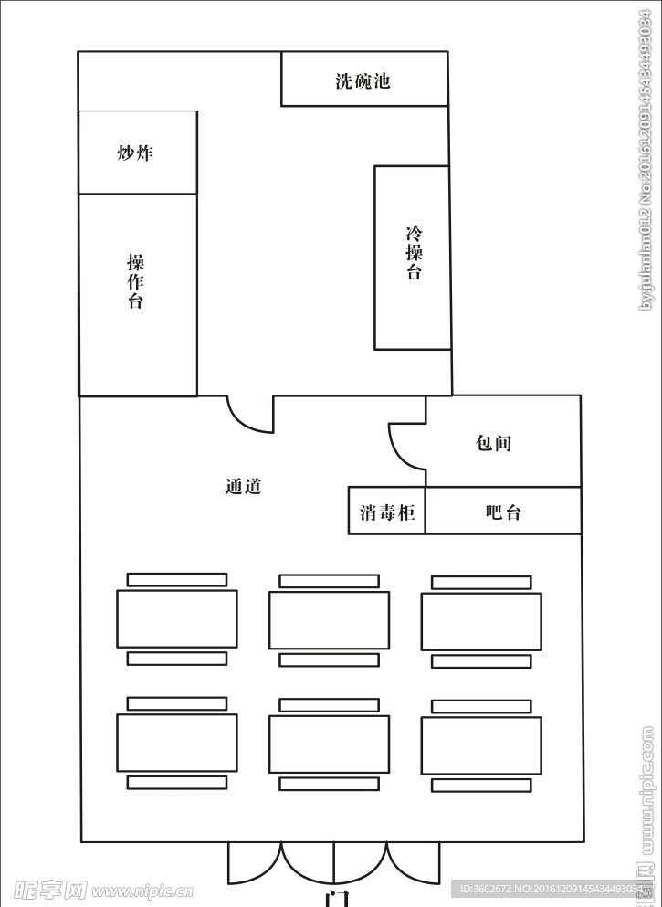 餐厅饭店平面图