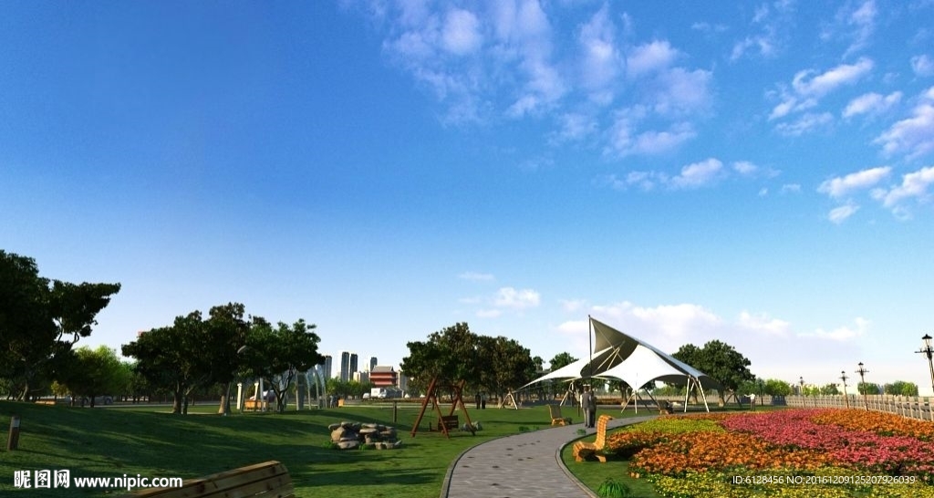 小路景观透视效果图