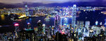 香港夜景繁华都市现代化全景