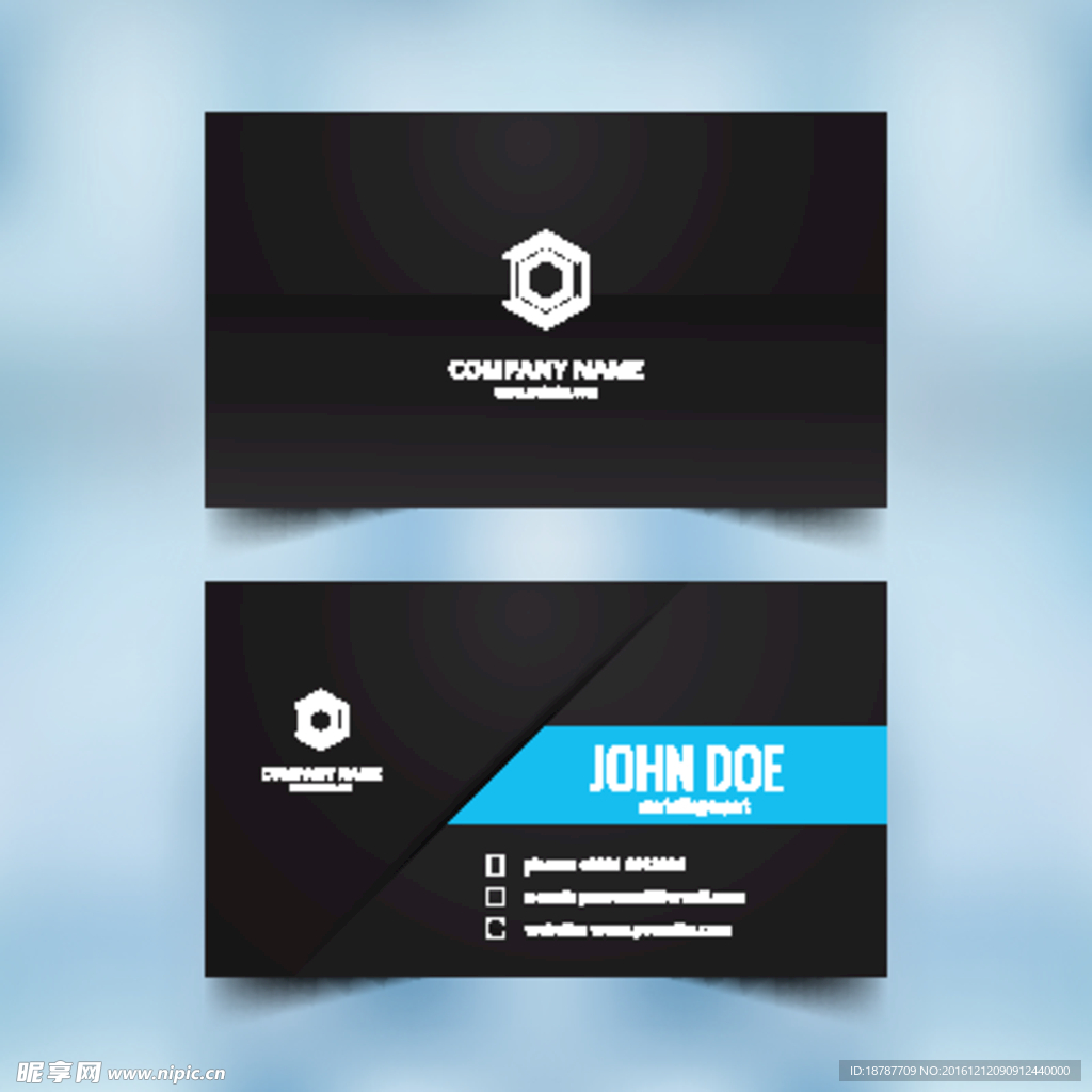 黑色简约名片