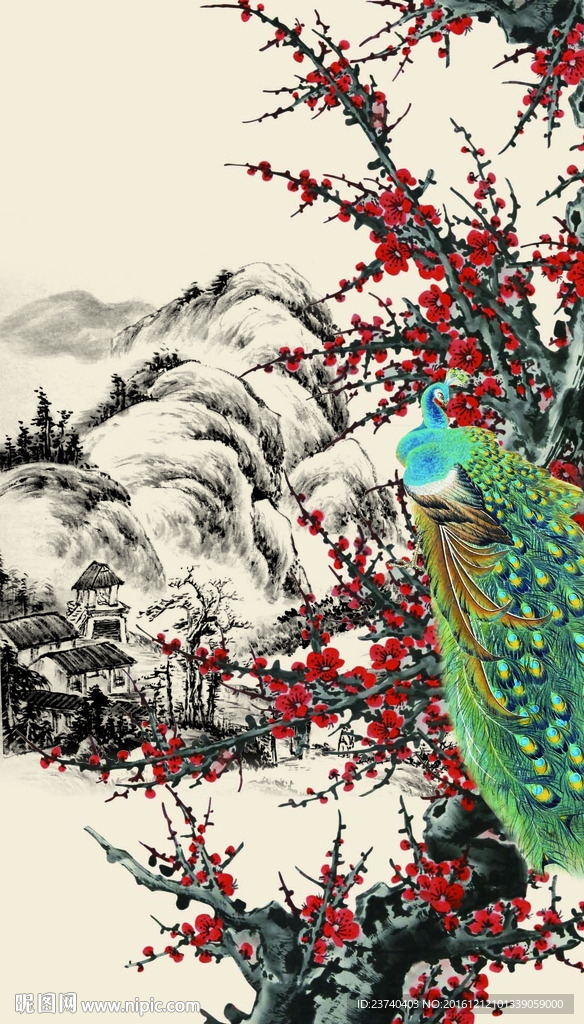 梅花孔雀玄关
