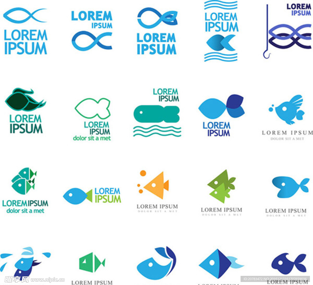 鱼类logo设计