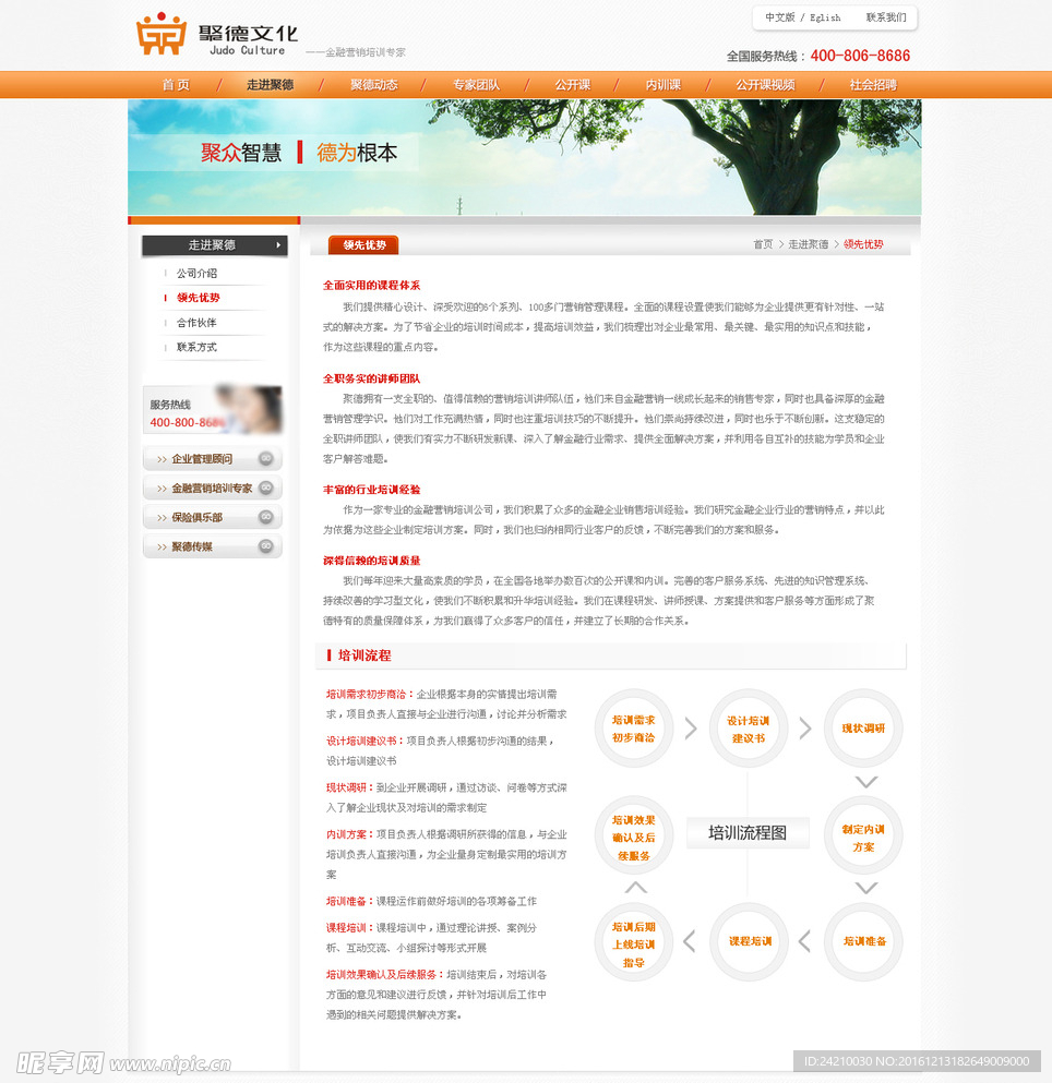 培训机构网站模版领先优势