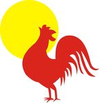 红色公鸡图案