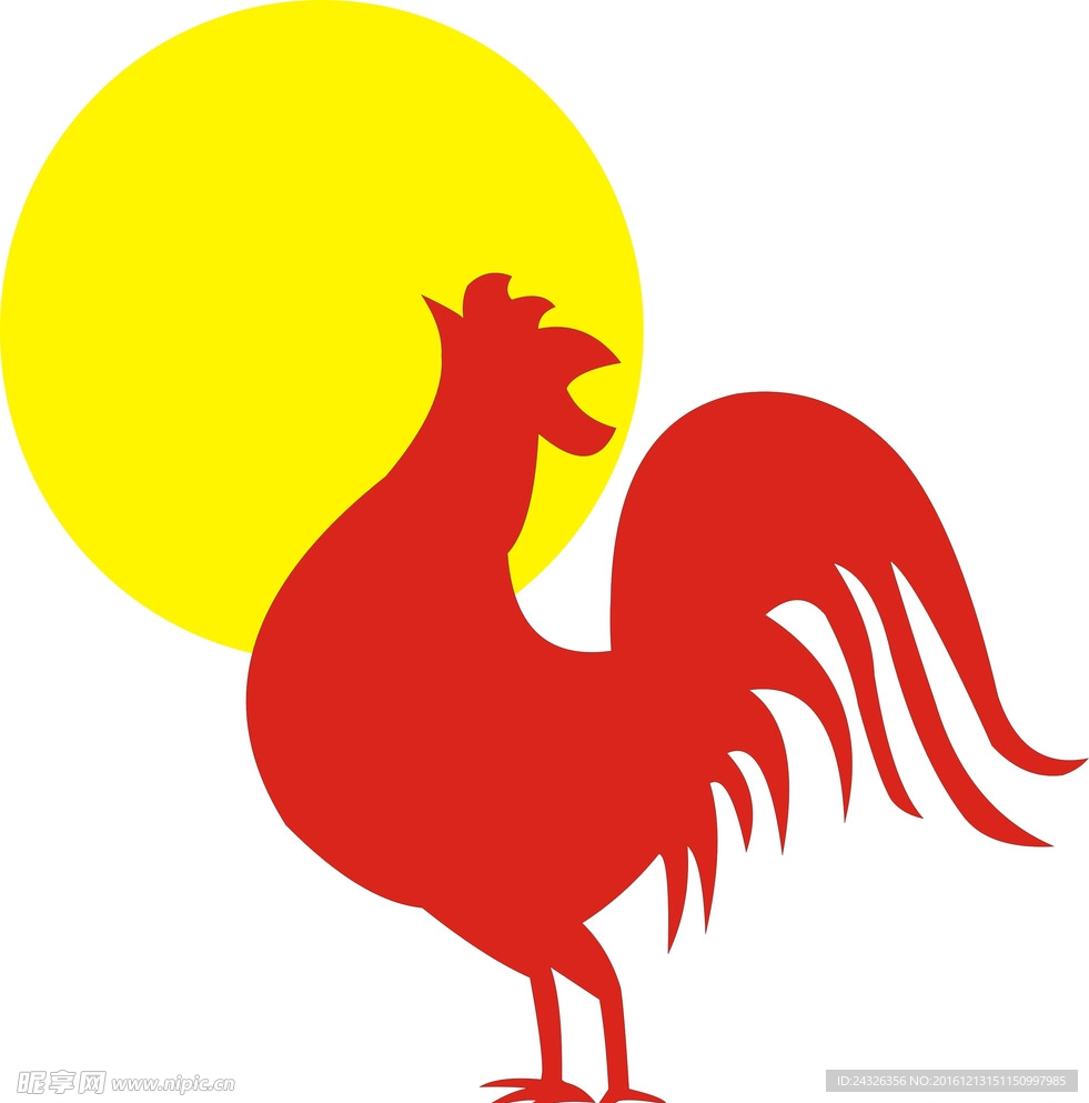 红色公鸡图案