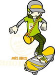 卡通滑板少年素材