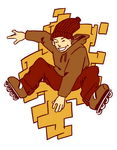 卡通街舞少年素材