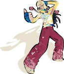 卡通街舞女士素材