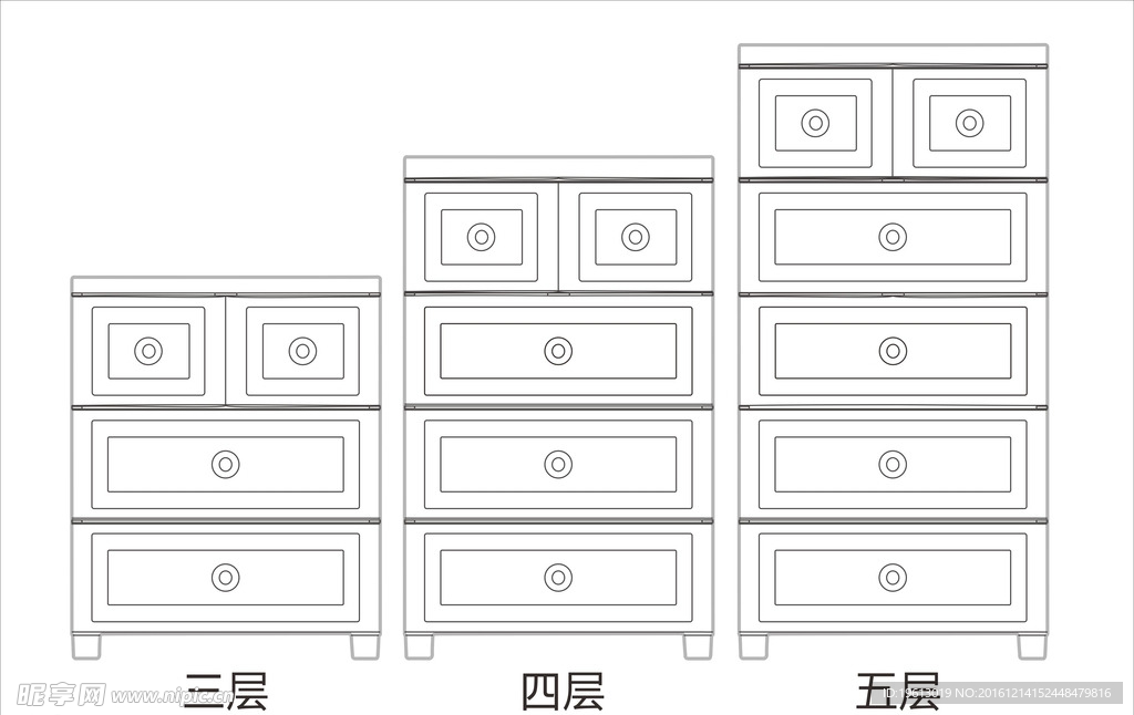 柜子线框图