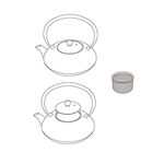 茶壶矢量线描图