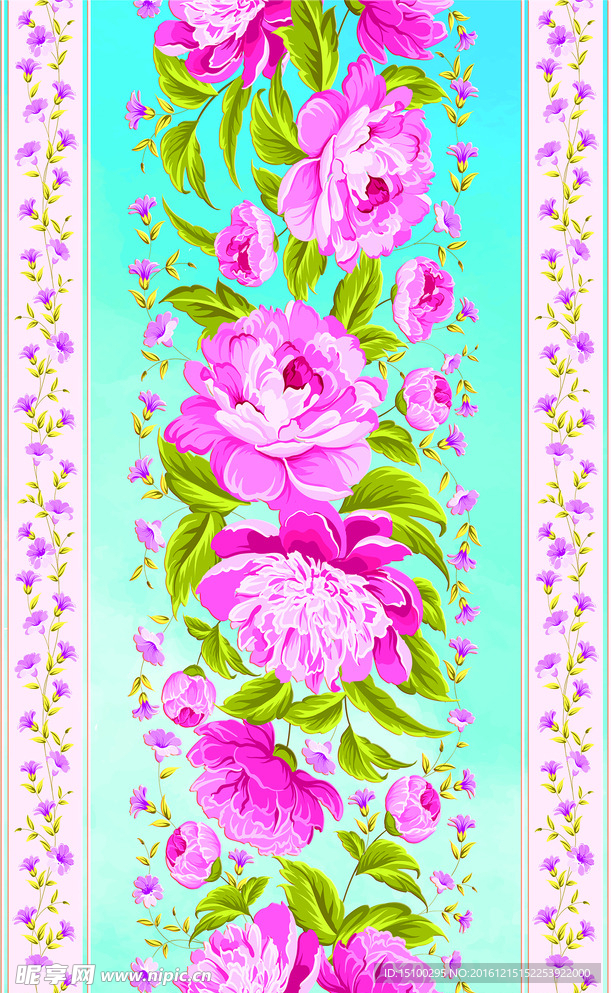牡丹花天花吊顶背景墙
