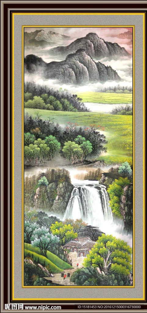 竖幅国画