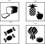 购物符号 面包 蔬菜 水果 糖
