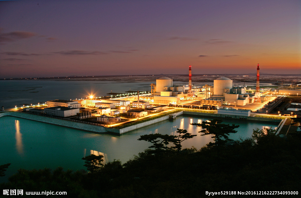 田湾核电站夜景图片