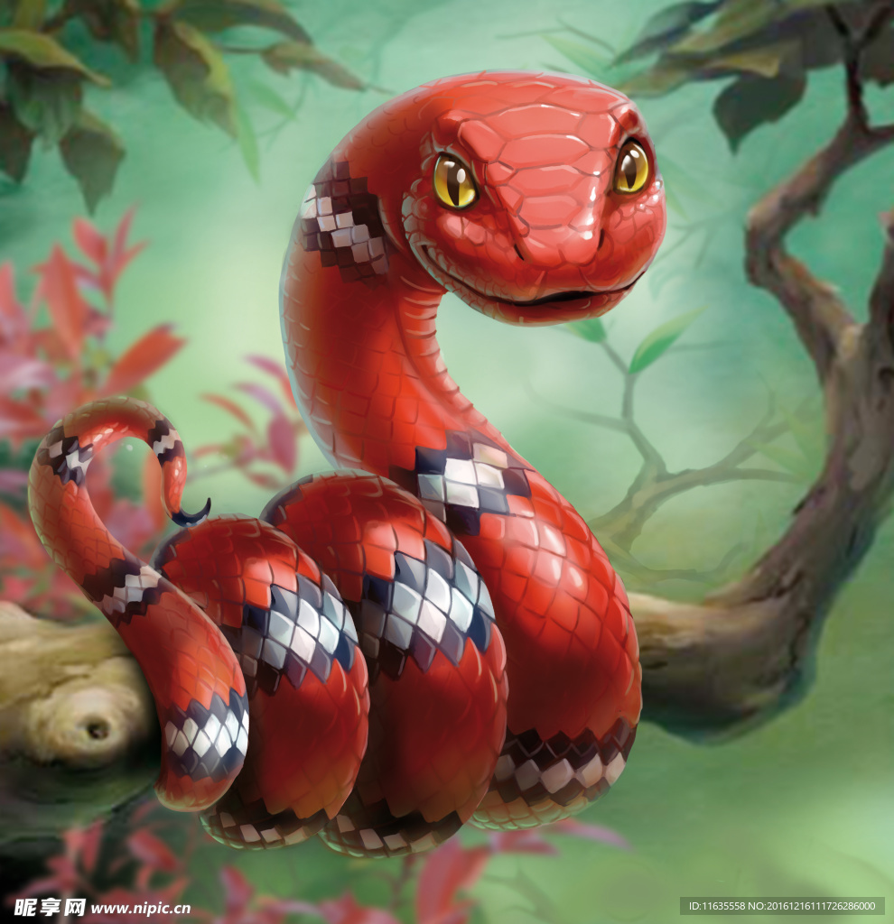 红色卡通小蛇高清图片